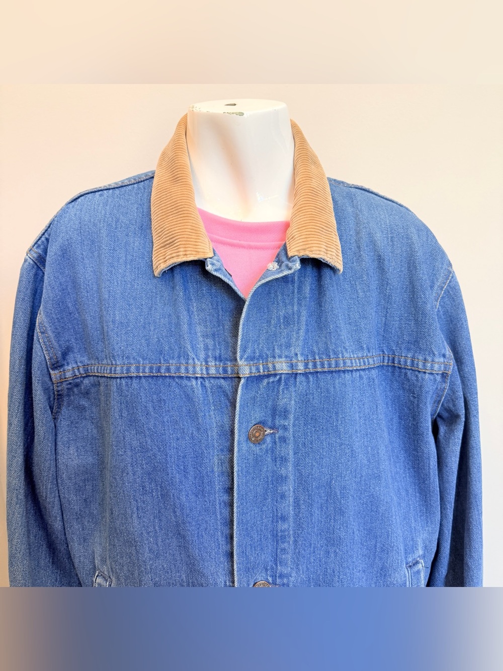 Vintage 80s Levi’s Long Denim Duster Long Coat Western Ranch Chore Jacket Ranch - Picture 3 of 15